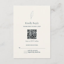 Olive Branch QR Code Wedding RSVP Card