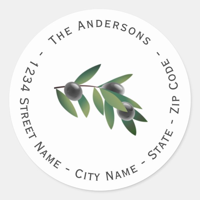 Olive Branch Return Address Label (Front)