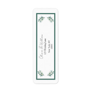 Olive Branch Sage Green Return Address Label