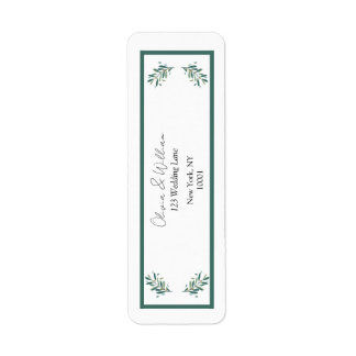 Olive Branch Sage Green Return Address Label