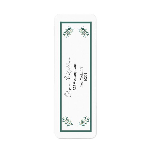 Olive Branch Sage Green Return Address Label (Front)