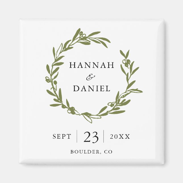 Olive Branch Save the Date Magnet (Front)