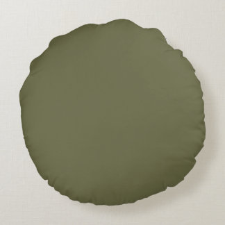 Olive Branch Solid Colour PANTONE 18-0527 AW 2022 Round Pillow