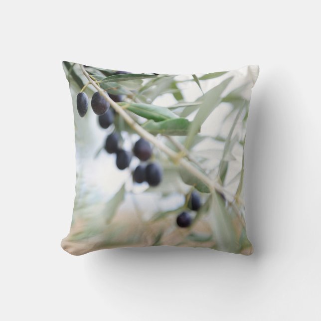 Olive branch throw pillow (Front)