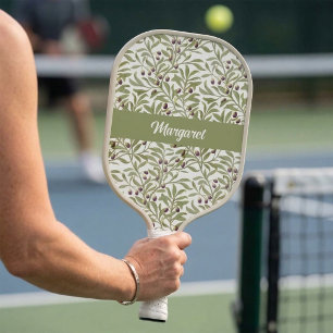 Olive Branch Watercolor Botanical Sage Green Pickleball Paddle