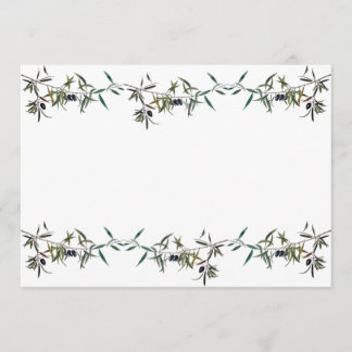 Olive branch watercolor invitation