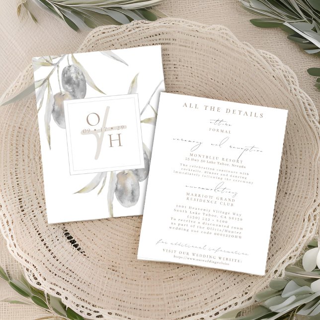 Olive Branch Wedding Details Enclosure Cards (Creator Uploaded)
