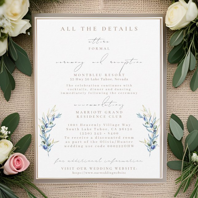 Olive Branch Wedding Details Enclosure Cards (Creator Uploaded)