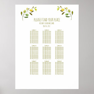 Olive branch wedding dinner seating chart