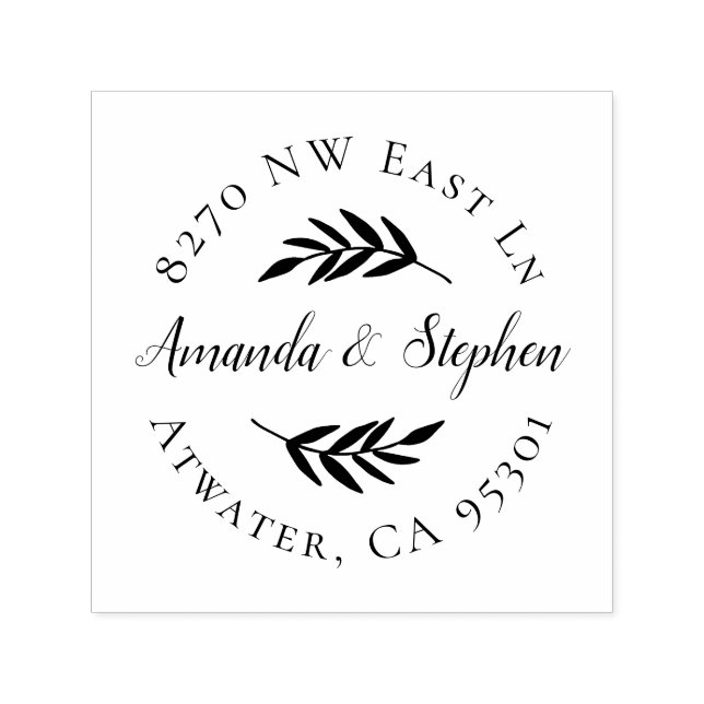 Olive Branch Wedding Return Address Stamp (Design)