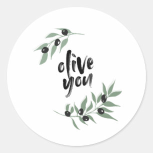 Olive branch wreath Valentine's Day stickers
