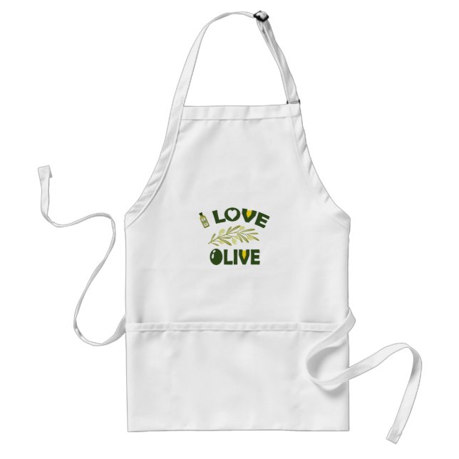 Olive Branches and Love - A Cute and Trendy Design Standard Apron (Front)
