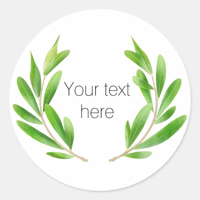 Olive branches classic round sticker (Front)