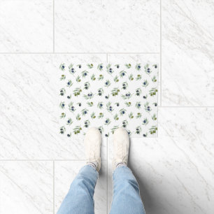 Olive Branches Green Pattern Botanical Chic Doormat