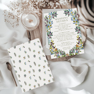 Olive branches Italian Tuscan boho wedding details Enclosure Card