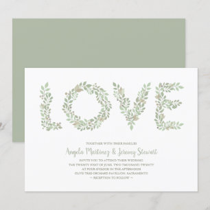 Olive Branches LOVE Collection Green Invitation