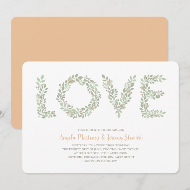 Olive Branches LOVE Collection Invitation (Front/Back)