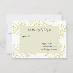 Olive Branches Nature Greenery Botanical Wedding RSVP Card