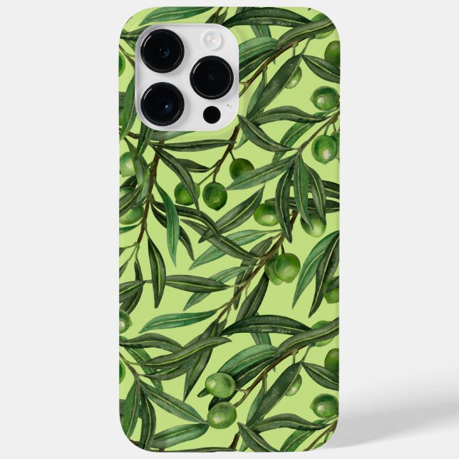 Olive branches on honeydew green Case-Mate iPhone case (Back)