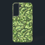 Olive branches on honeydew green samsung galaxy case<br><div class="desc">Hand- painted seamless watercolor patten with olive branches</div>