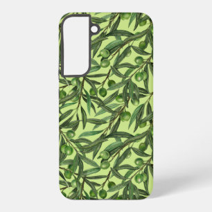 Olive branches on honeydew green samsung galaxy case