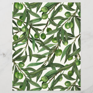 Olive branches on off white