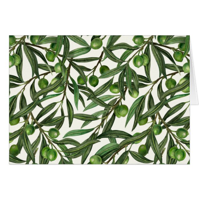 Olive branches on off white (Front Horizontal)