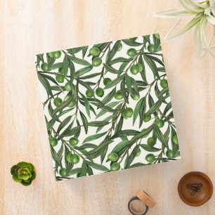 Olive branches on off white binder