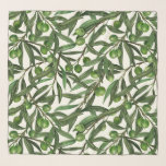 Olive branches on off white scarf<br><div class="desc">Hand- painted seamless watercolor patten with olive branches</div>