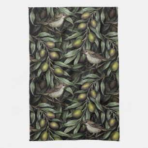 Olive Branches & Warblers Kitchen Towel