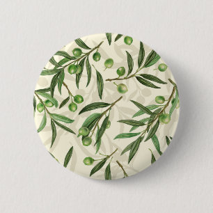 Olive branches watercolor 2 inch round button