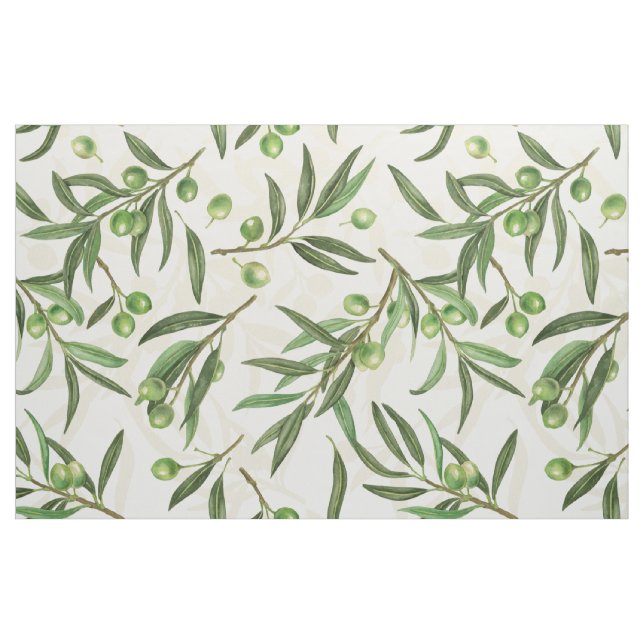 Olive branches watercolor fabric (Fat Quarter)