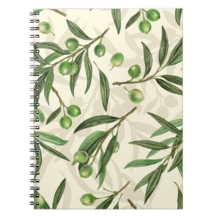 Olive branches watercolor notebook