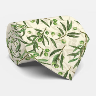 Olive branches watercolor tie