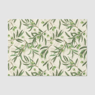Olive branches watercolor tissue paper