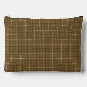 Olive Burgundy Plaid Classic Pattern Rustic Accessory Pouch