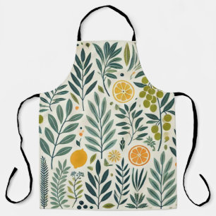 Olive & Citrus Print Apron