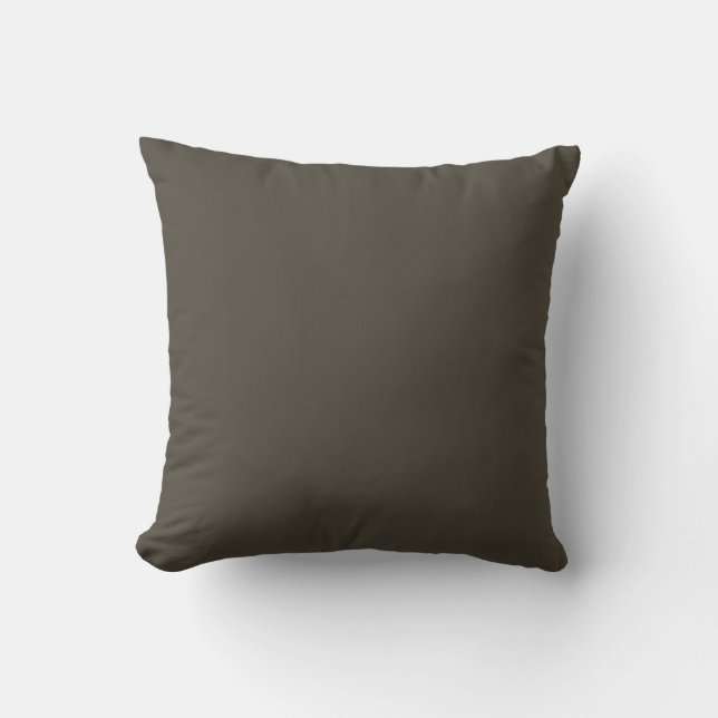 Olive Dark Green Solid Trend Colour Background Throw Pillow (Front)