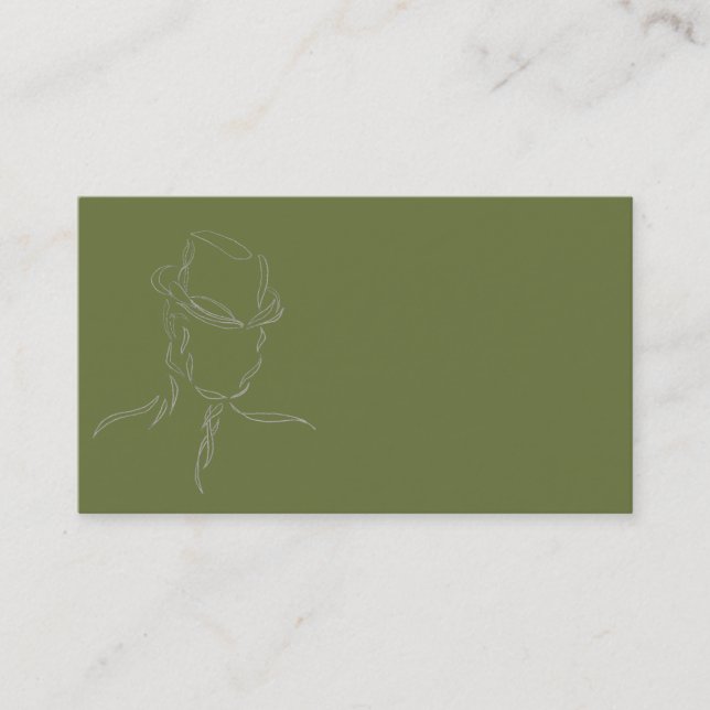 Olive de cartes de visite et homme gris dans un (Devant)