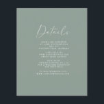 Olive Details Card | Budget<br><div class="desc">This minimal reception insert card is perfect for an elegant wedding. The design features a simple minimalist style. Personalize this detail enclosure card with your reception information and include your wedding website address too! BUDGET PAPER IS THIN! ***UPGRADE FOR A THICKER PAPER. NO ENVELOPES INCLUDED.*** FOR CARD STOCK, OR THICKER...</div>