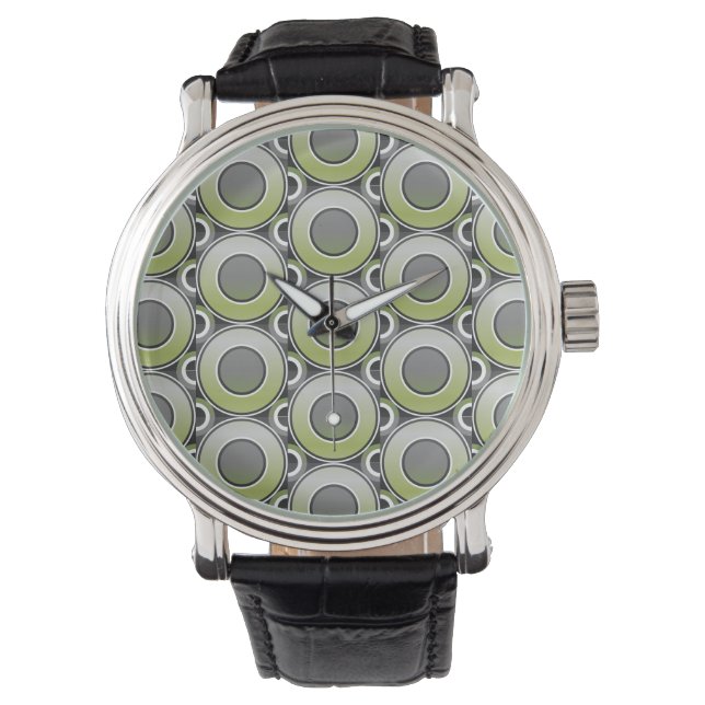 Olive Doughnut With Grey Tracks Watch (Front)