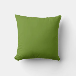 Olive Drab Green 6B8E23 Colour - Option to Add Nam Throw Pillow