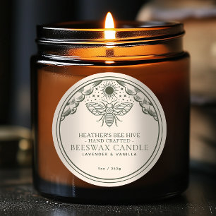 Olive Editable Witchy Tarot Honeybee Candle Label