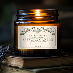 Olive Editable Witchy Tarot Honeybee Candle Label