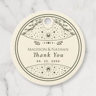 Olive Elegant Tarot Card Wedding  Favour Tags