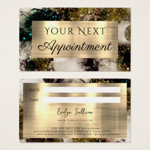 Olive emerald green watercolor appointment card