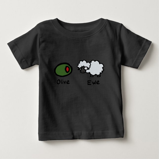 Olive Ewe Baby T-Shirt (Front)