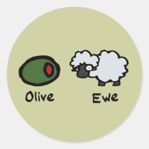Olive Ewe Classic Round Sticker