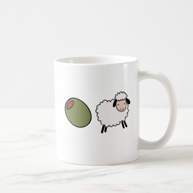 Olive Ewe Love Puns Coffee Mug (Right)