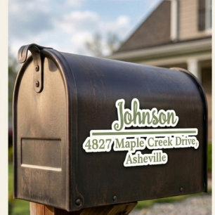 Olive Family Name & Address Mailbox Personalized